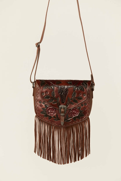 Idyllwind Women | Lenora Longhorn Tooled Leather Crossbody Bag