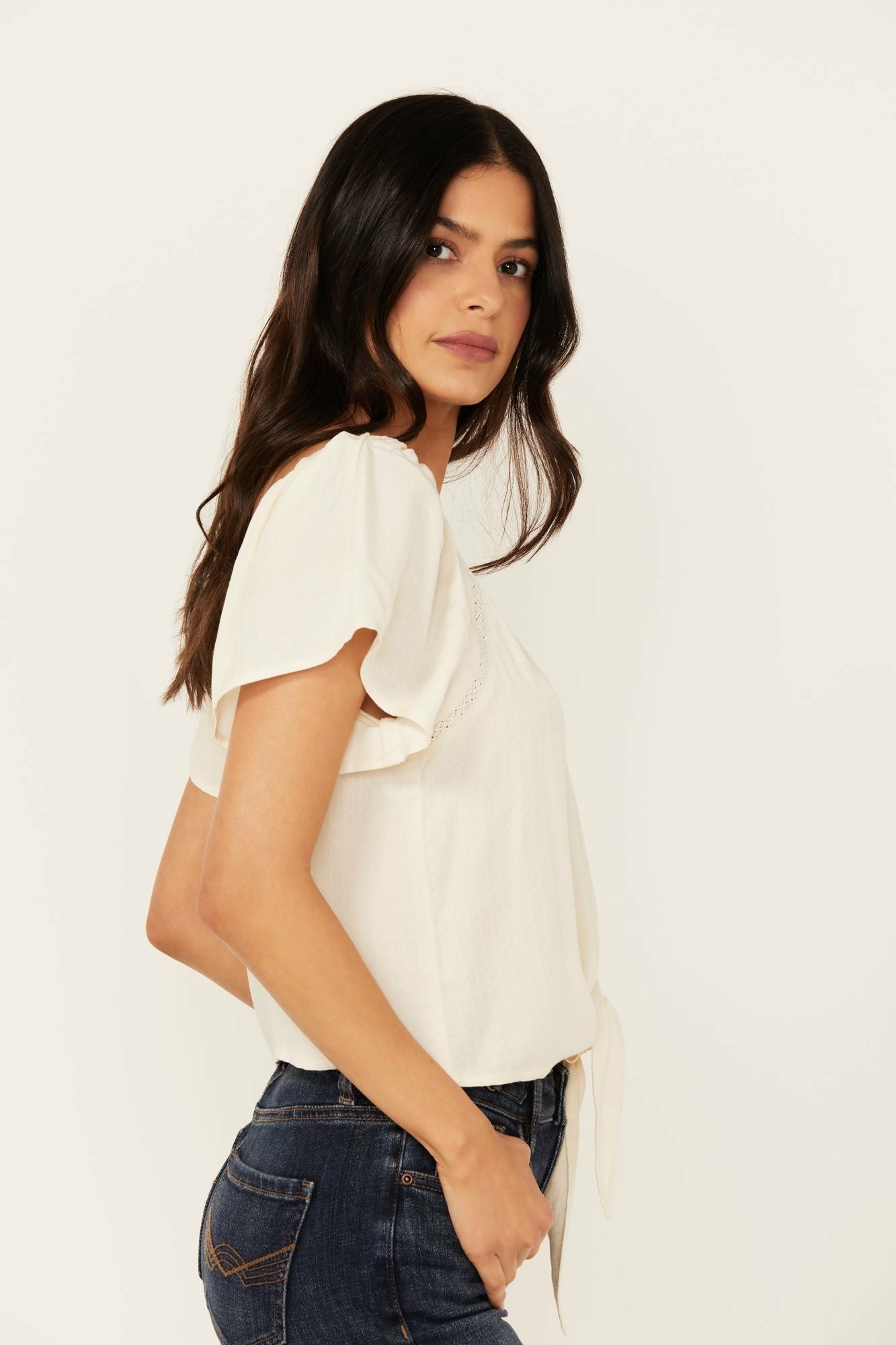 Idyllwind Women | Tern Flutter Sleeve Tie Front Top