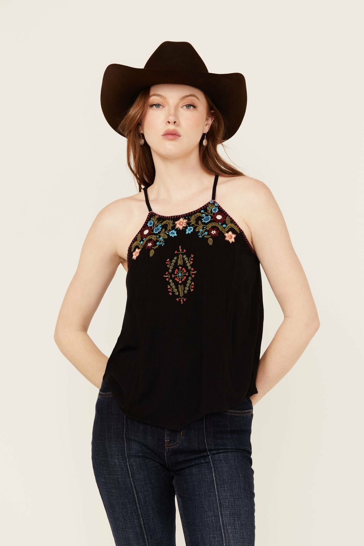Idyllwind Women | Surrey Embroidered And Beaded Halter Top