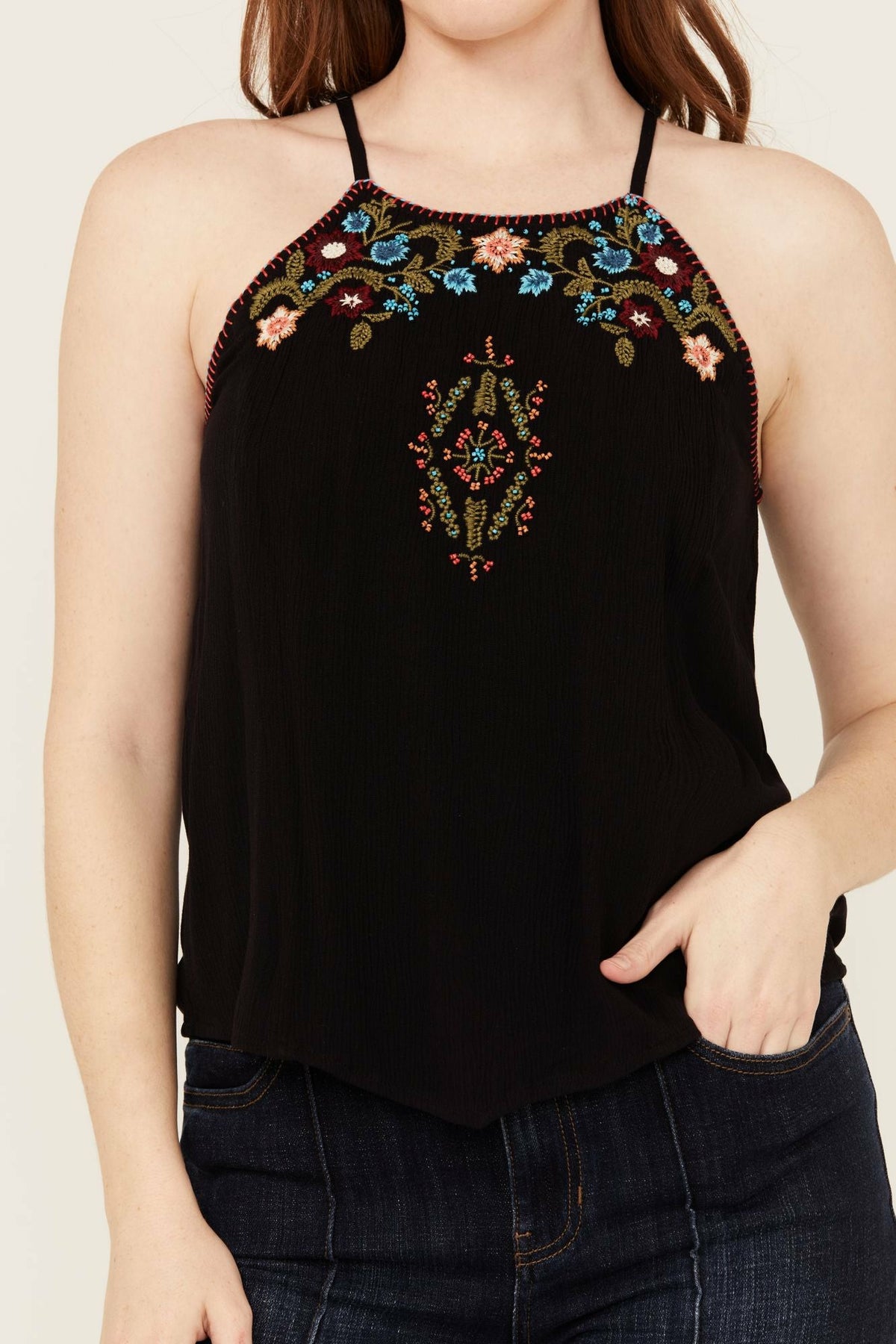 Idyllwind Women | Surrey Embroidered And Beaded Halter Top