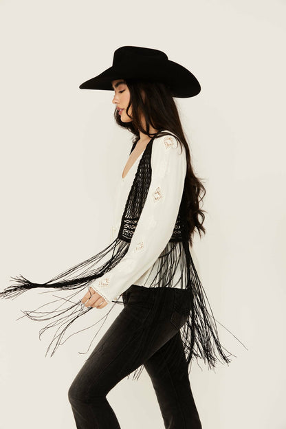 Idyllwind Women | Hawls Crochet Fringe Vest