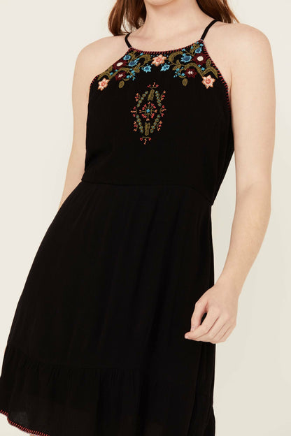 Idyllwind Women | Wolfeboro Embroidered And Beaded Halter Mini Dress