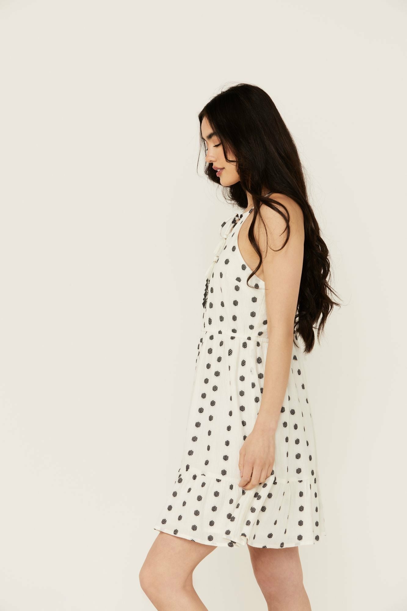 Idyllwind Women | Zelida Embroidered Halter Neck Mini Dress
