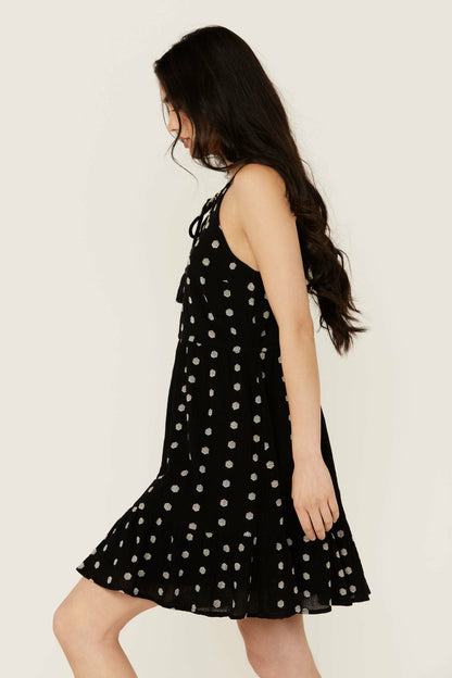 Idyllwind Women | Zelida Embroidered Halter Neck Mini Dress