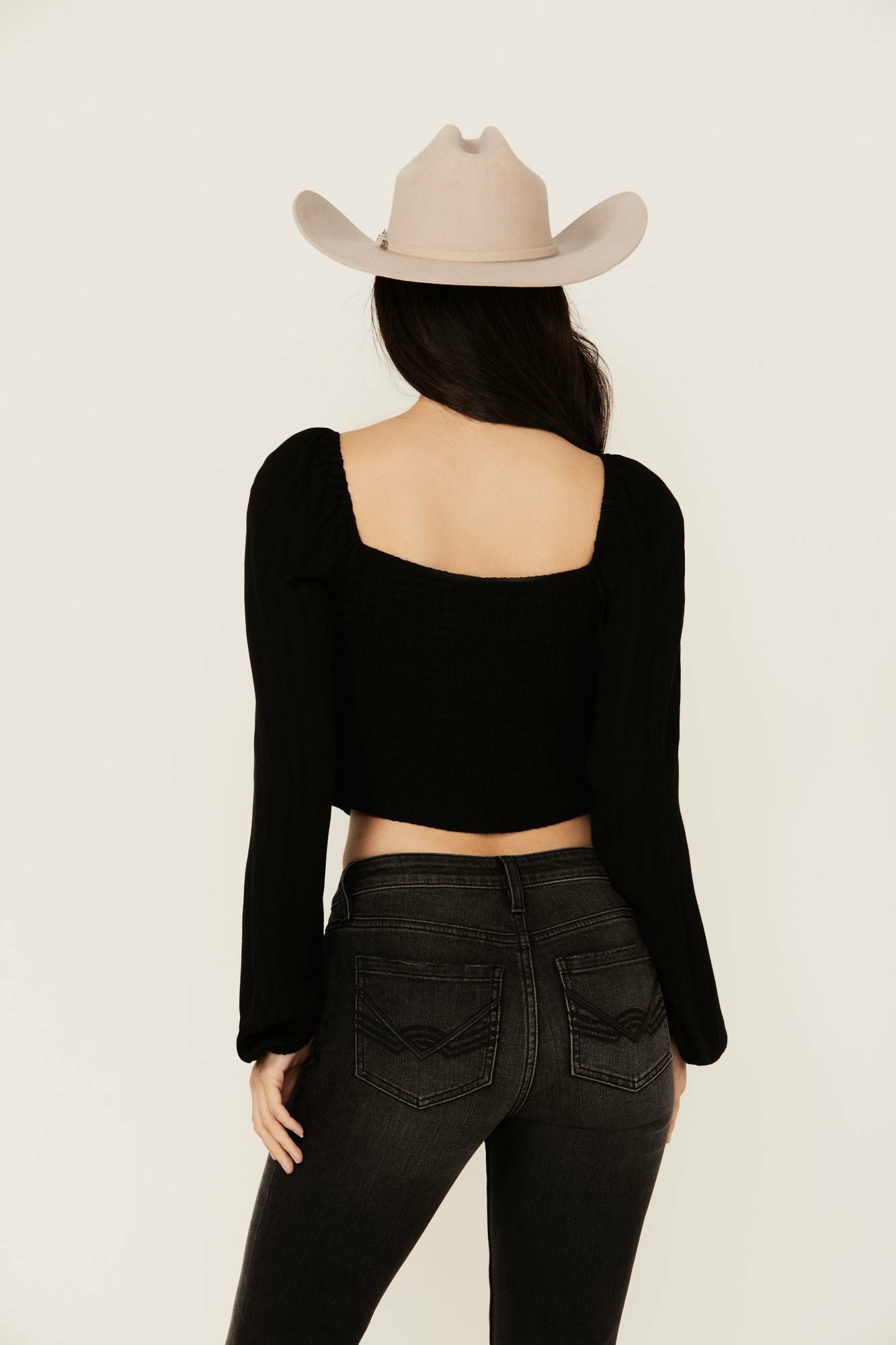 Idyllwind Women | Hazel Smocked Long Sleeve Cropped Blouse