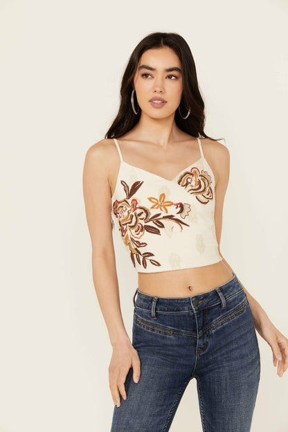 Idyllwind Women | Jessamine Embroidered Beaded Crop Top