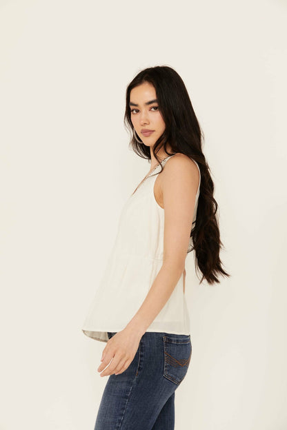 Idyllwind Women | Spruce Criss Cross Front Embellished Tank