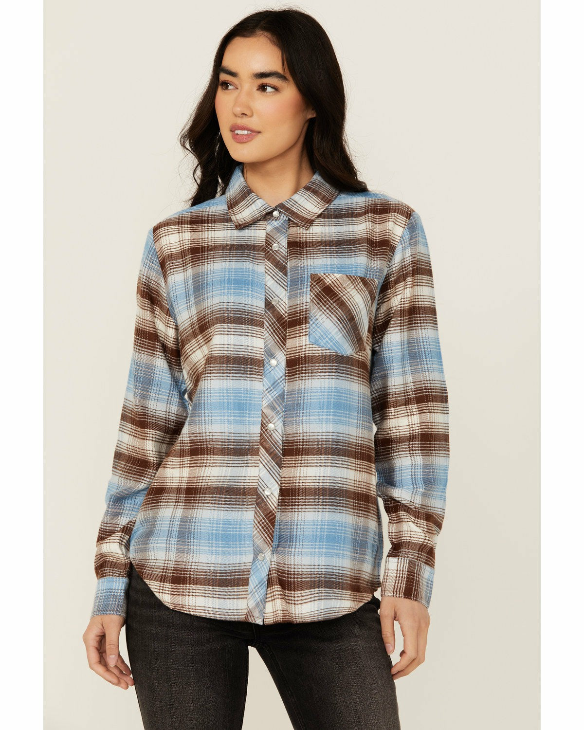 Idyllwind Women | Lane Plaid Print Long Sleeve Snap Flannel Shirt