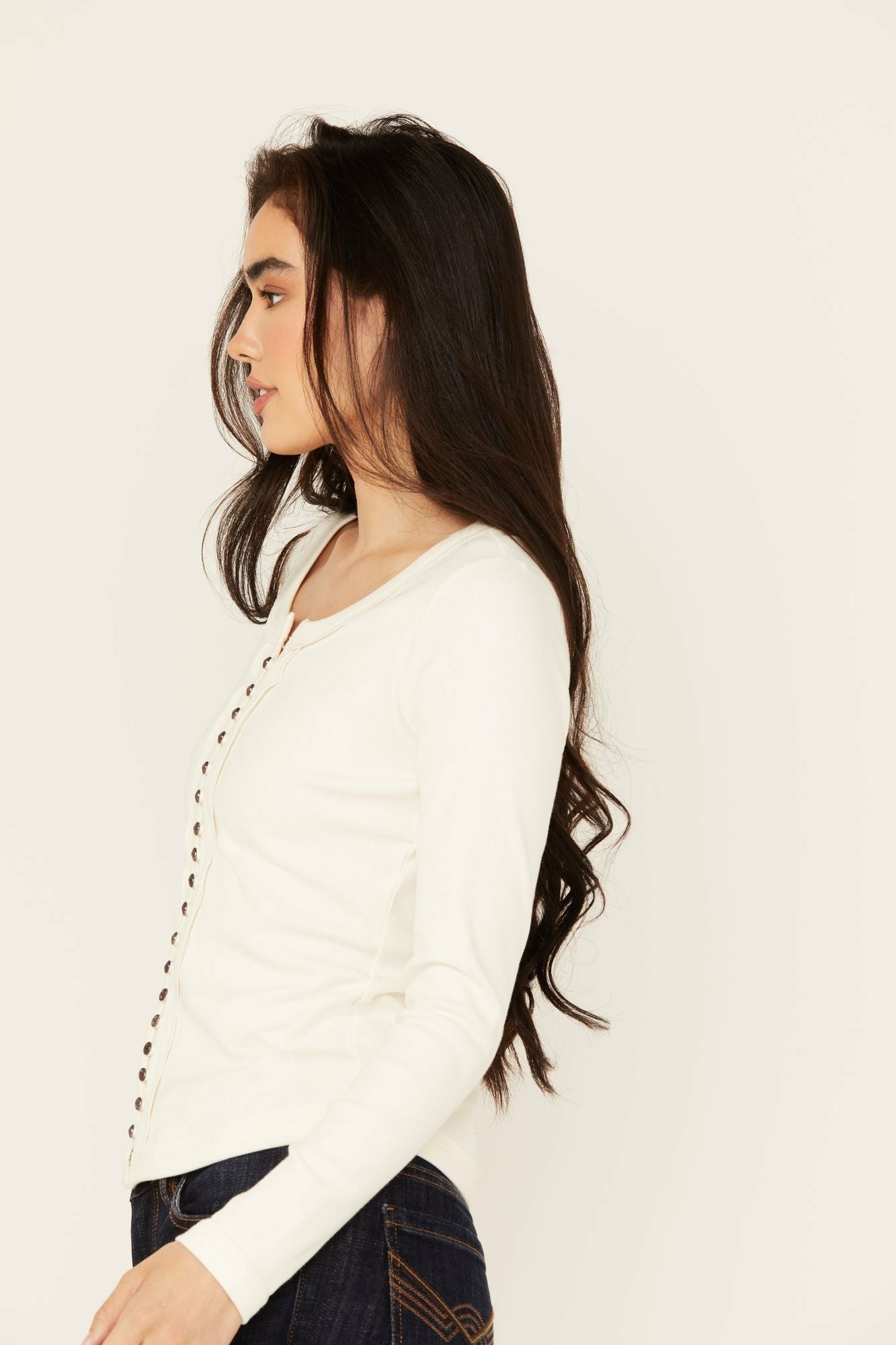 Idyllwind Women | Rib Knit Long Sleeve Button-Down Shirt