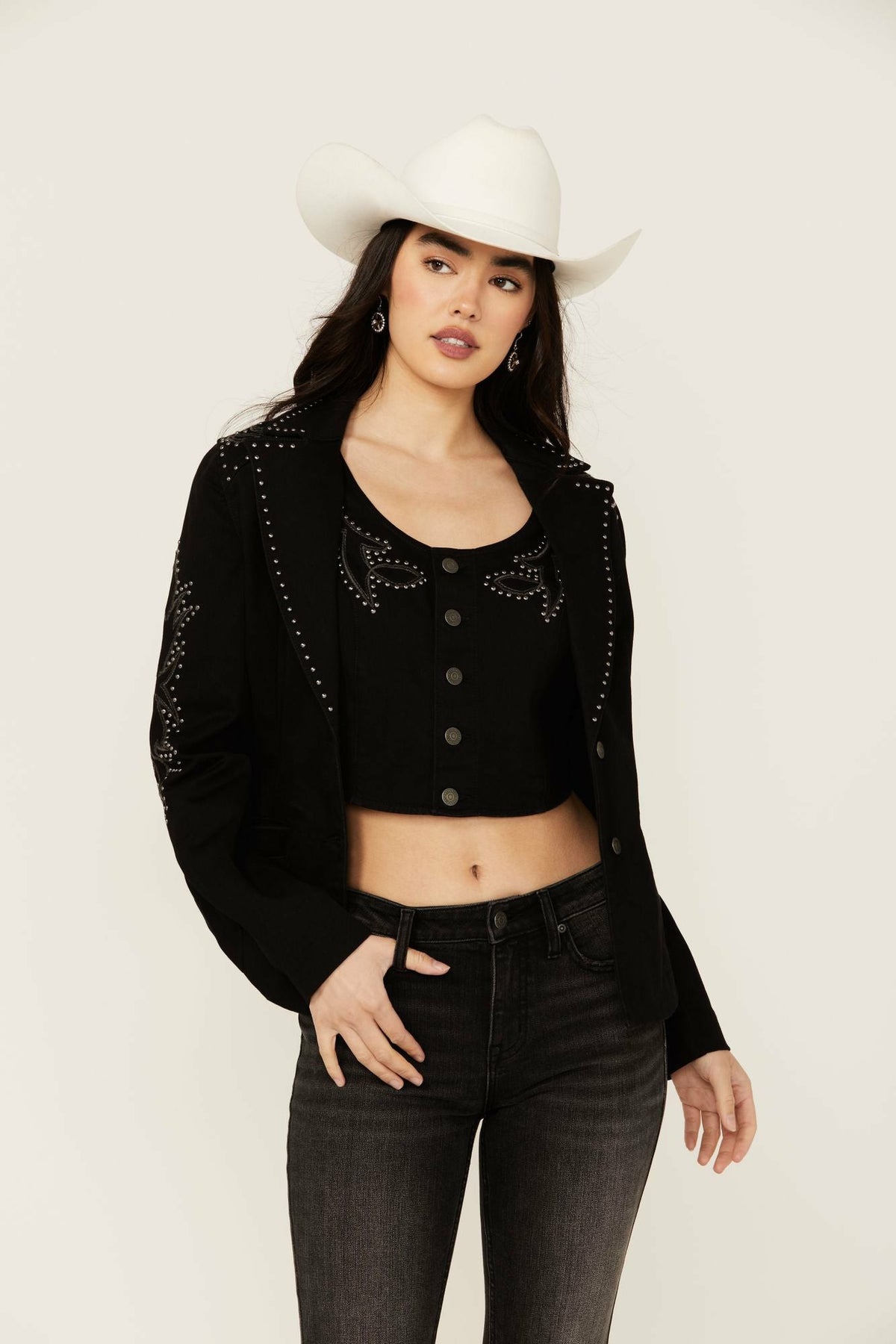 Idyllwind Women | Burbank Embroidered and Studded Super Stretch Blazer