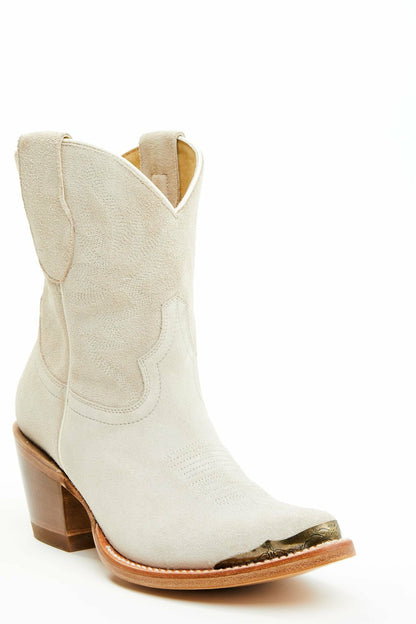 Idyllwind Women | Wheels Ivory Suede Western Booties - Round Toe