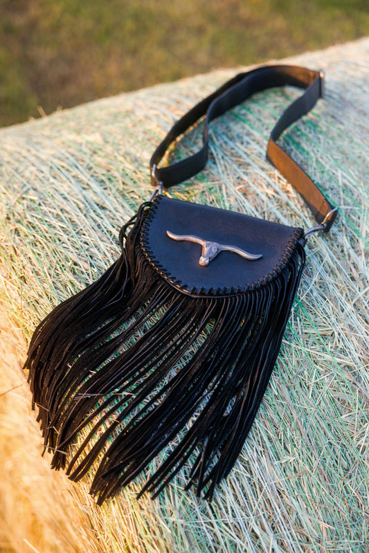 Idyllwind Women | Esperanza Longhorn Leather Fringe Crossbody Bag