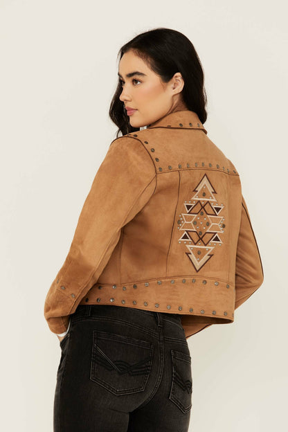 Idyllwind Women | Yorkshire Studded And Embroidered Moto Jacket