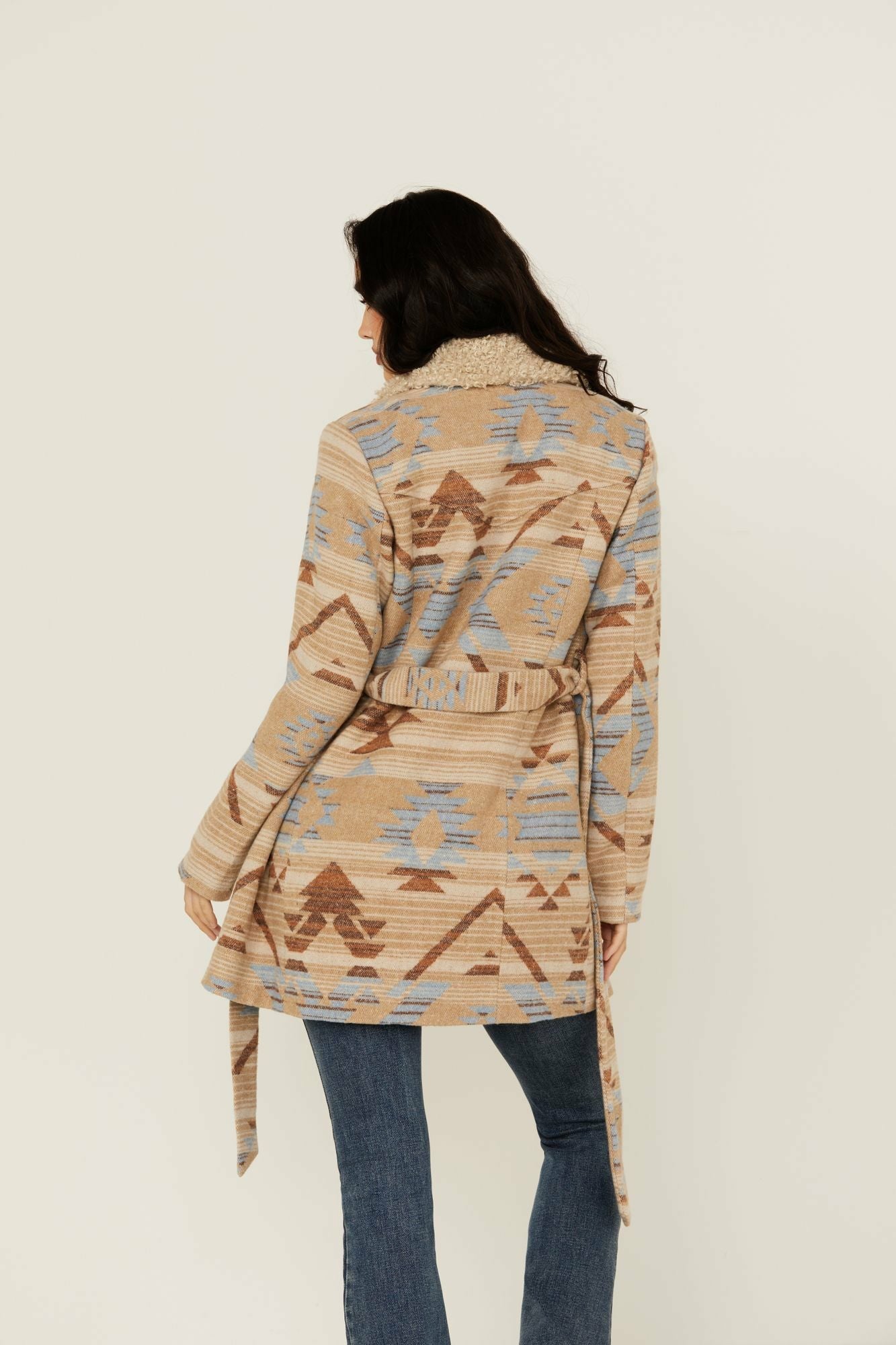 Idyllwind Women | Lynn Southwestern Print Faux Fur Collar Shacket