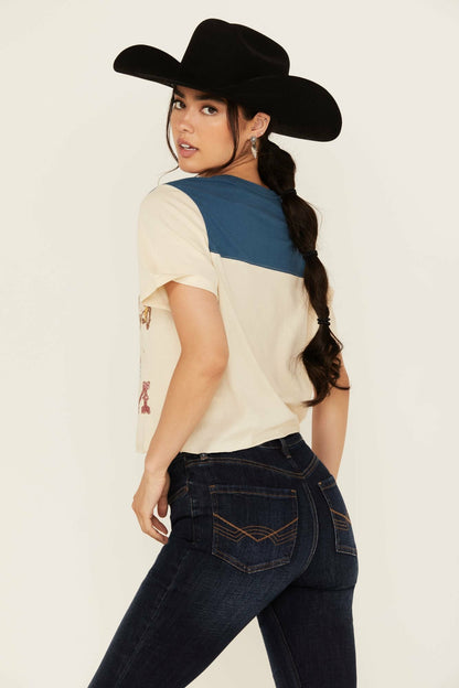 Idyllwind Women | Chasing The Dream Cropped Football Short Sleeve Tee