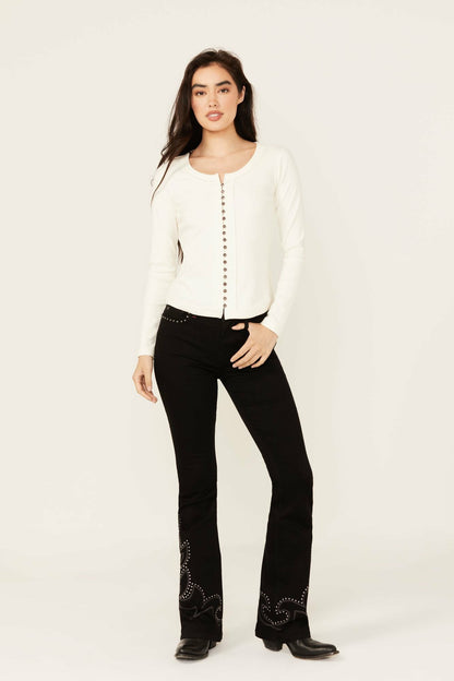 Idyllwind Women | Burbank Legend High Rise Studded Bootcut Super Stretch Denim Jeans