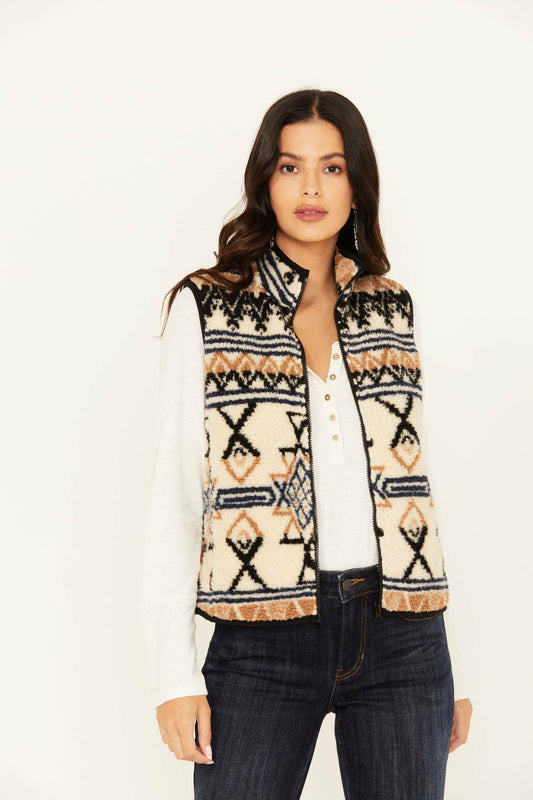 Idyllwind Women | Kipling Southwestern Print Sherpa Vest