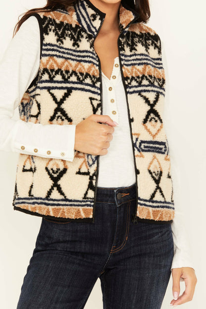 Idyllwind Women | Kipling Southwestern Print Sherpa Vest