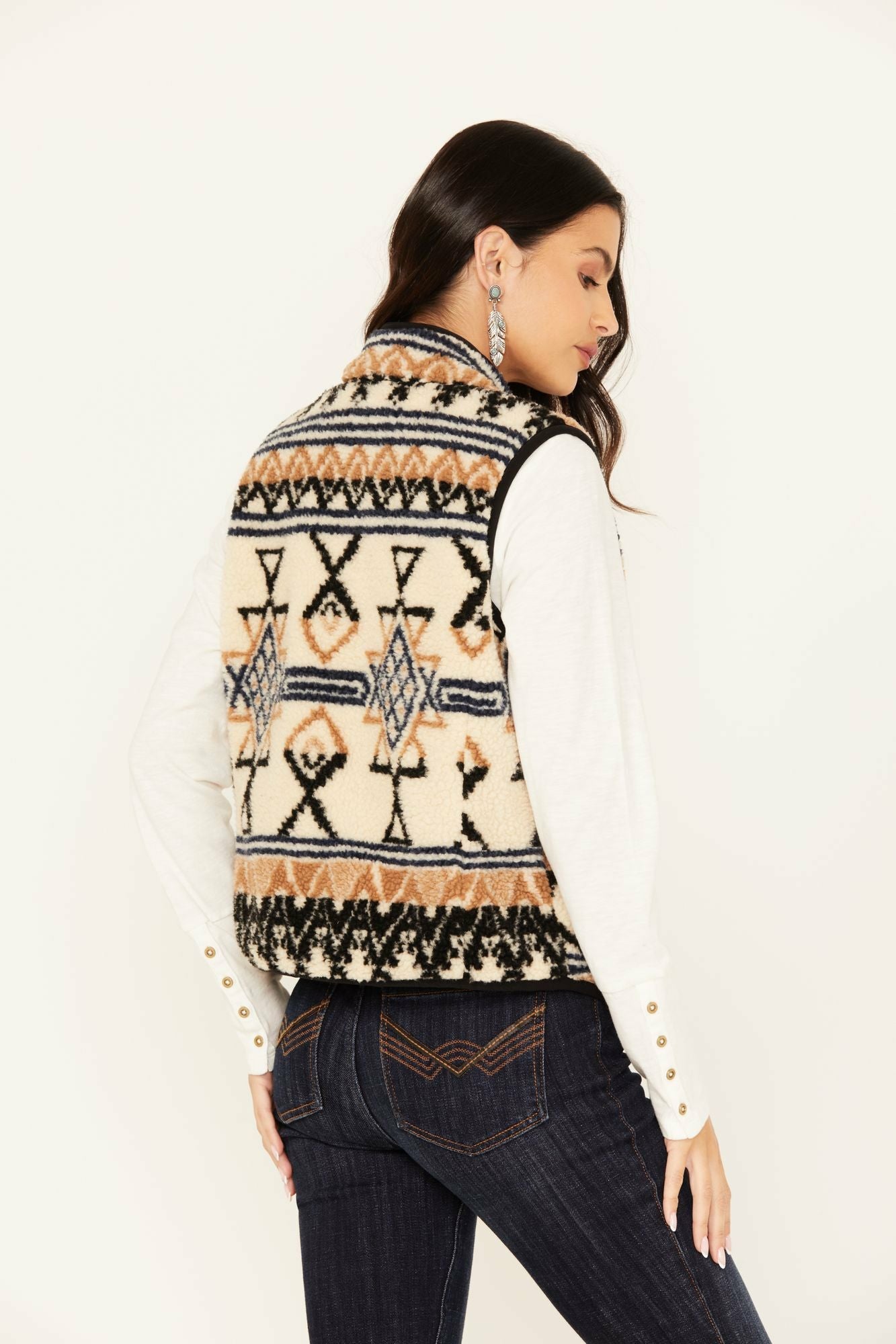 Idyllwind Women | Kipling Southwestern Print Sherpa Vest