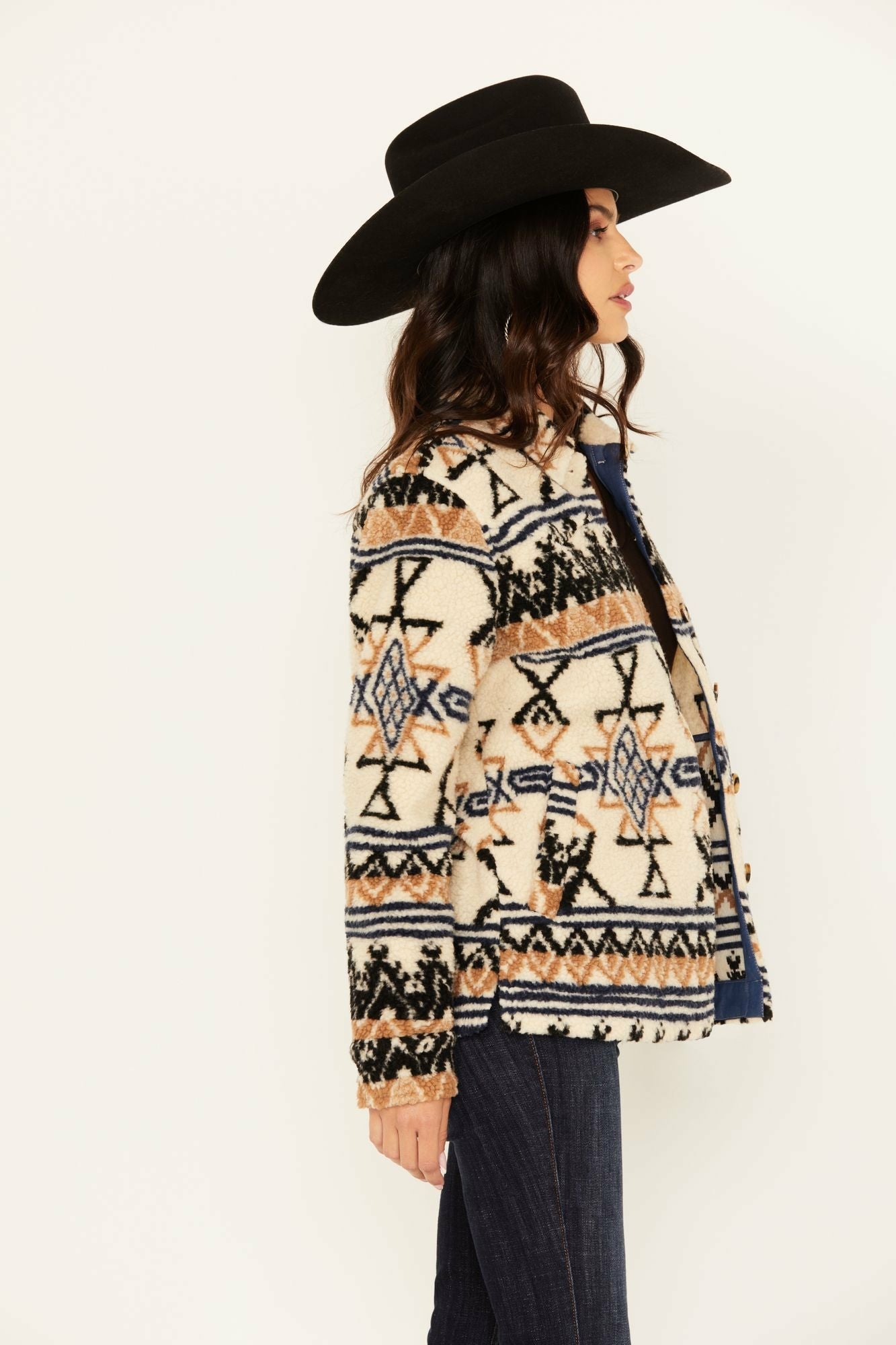 Idyllwind Women | Dowlan Southwestern Print Sherpa Jacket