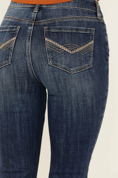 Idyllwind Women | Vistaview Medium Wash Embroidered Flare Stretch Denim Jeans