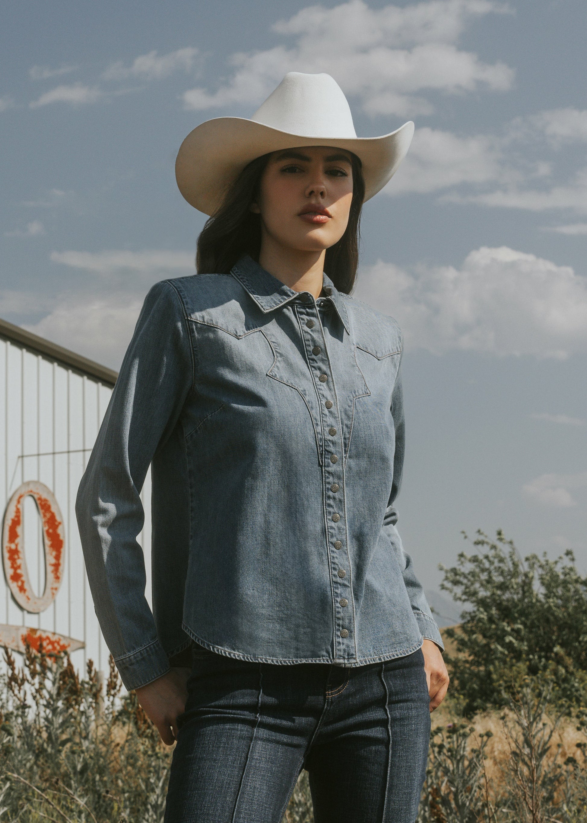 Idyllwind Women | Huckleberry Medium Wash Long Sleeve Snap Western Shirt