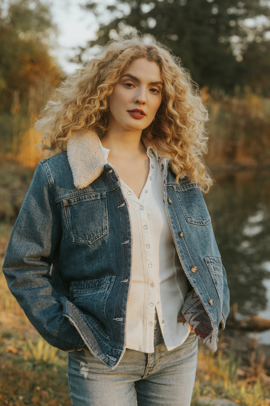 Idyllwind Women | Diamondhead Reversible Denim Blanket Jacket