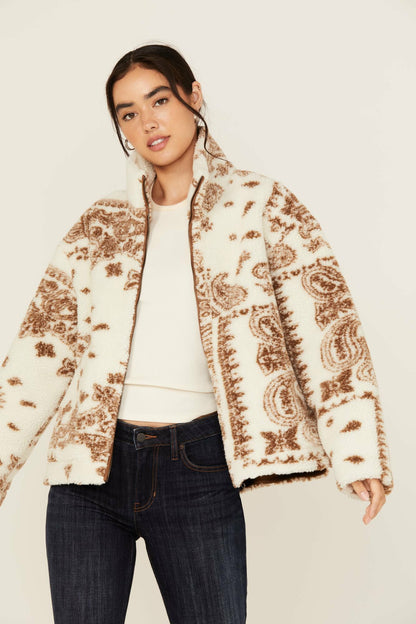 Idyllwind Women | Casey Reversible Faux Suede and Sherpa Zip-Up Jacket