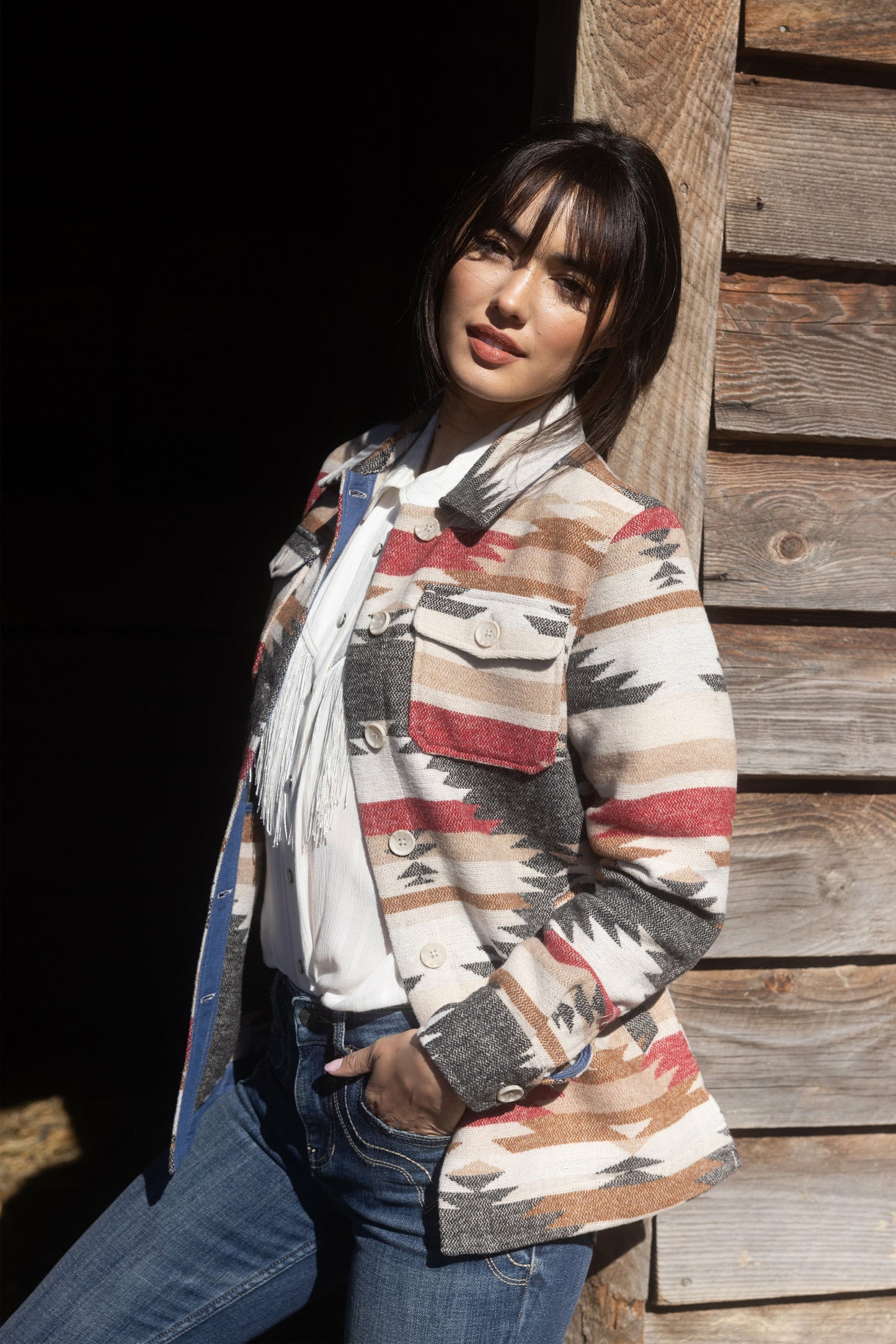 Idyllwind Women | Roadhouse Southwestern Print Button-Down Shacket