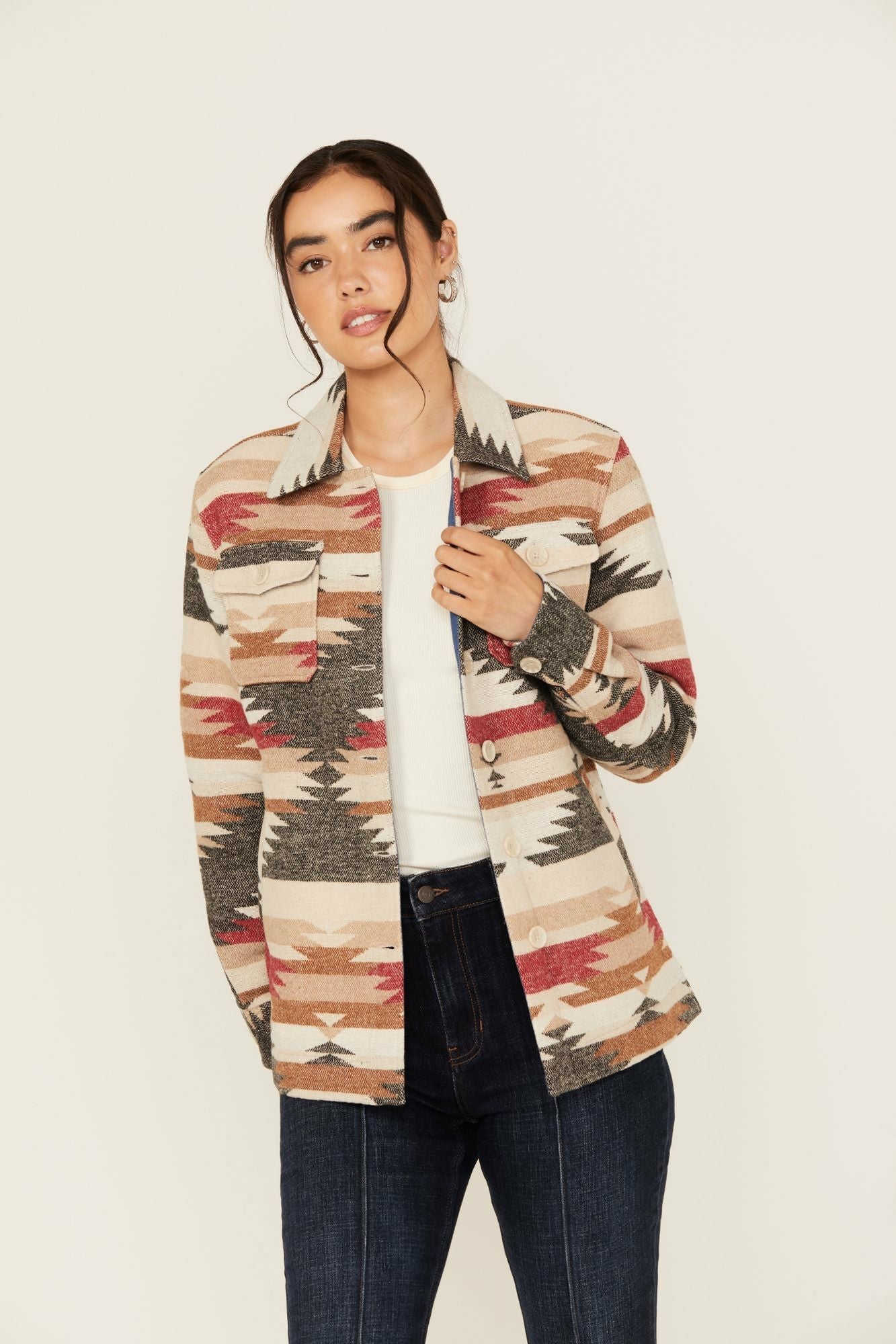Idyllwind Women | Roadhouse Southwestern Print Button-Down Shacket